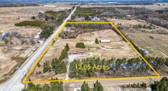 stunning, one-of-a-kind detached home sits on a 12.05-acre corner lot at County Road